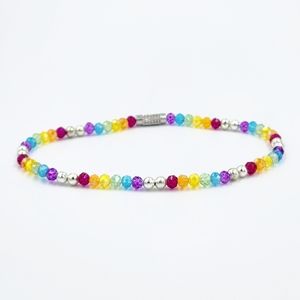 Handmade Pride Rainbow Dainty Crystal Beads Beaded Ankle Bracelet Anklet
